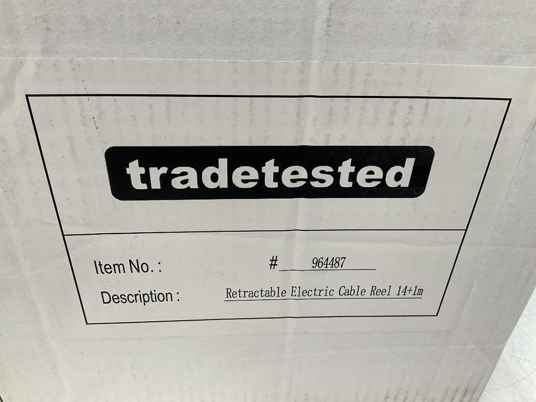 Photo '2' of Tradetested Retractable Electric Cable Reel 14+1m - Item No. 964487