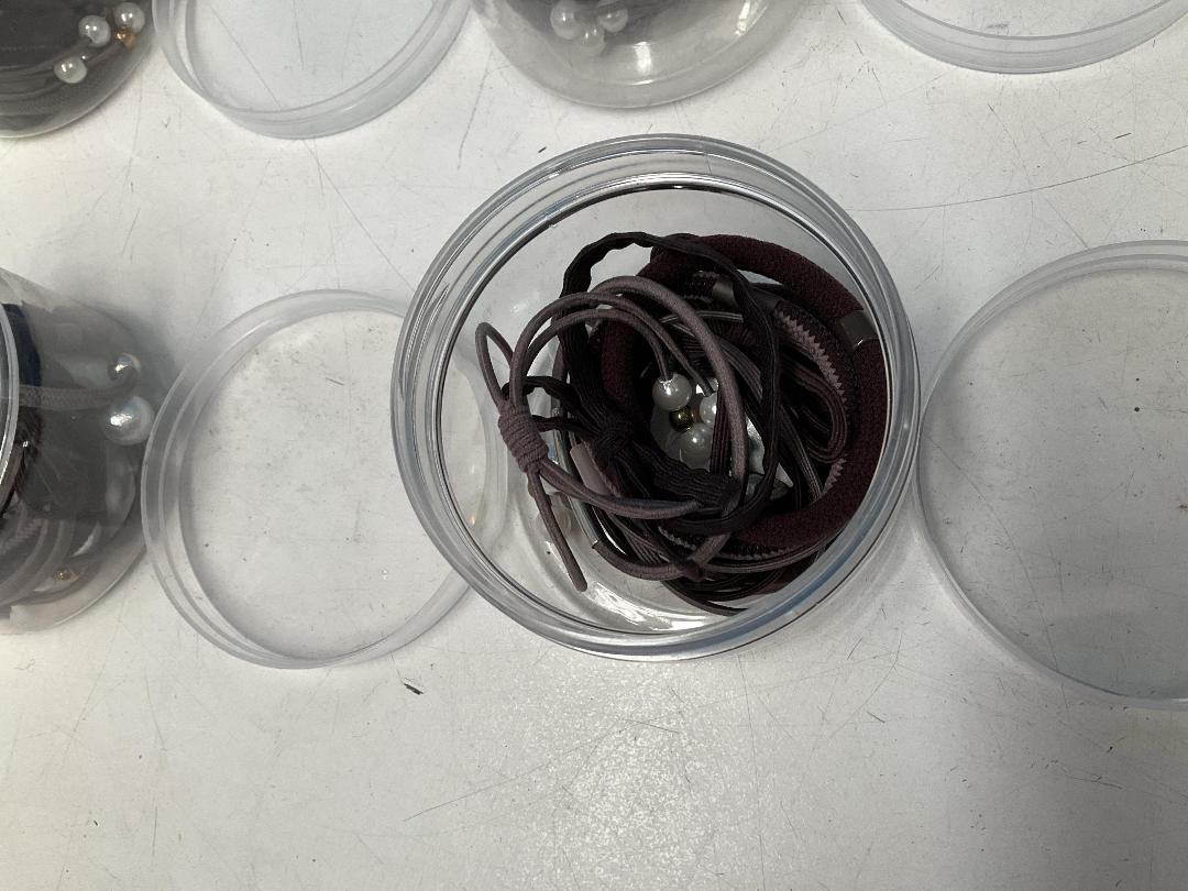 Photo '8' of 10x Small Round Containers with Hair Ties in Each Container *NEW*