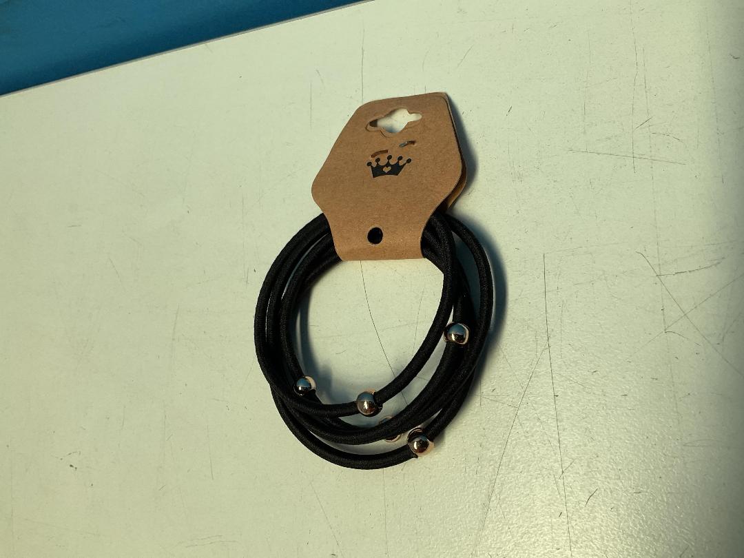 Photo '3' of 15x Packs of Black Coloured Hair Ties with a Gold Coloured Ball on Each *NEW*