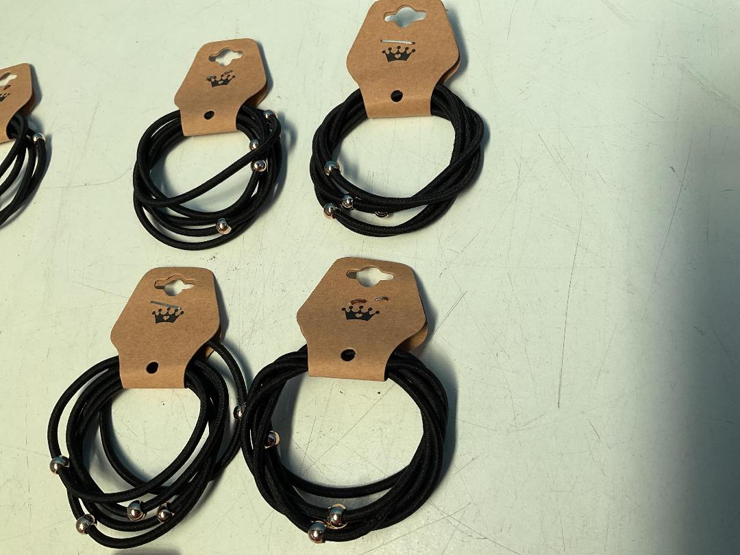 Photo '5' of 15x Packs of Black Coloured Hair Ties with a Gold Coloured Ball on Each *NEW*