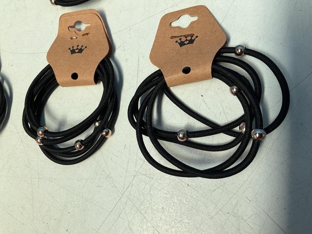 Photo '7' of 15x Packs of Black Coloured Hair Ties with a Gold Coloured Ball on Each *NEW*