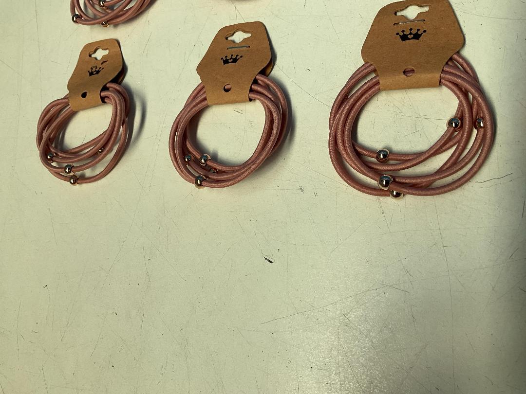 Photo '6' of 15x Packs of Pink Coloured Hair Ties with a Gold Coloured Ball on Each *NEW*