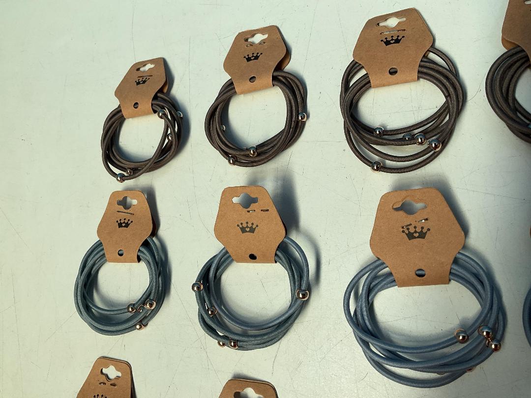 Photo '3' of 15x Packs of Various Coloured Hair Ties with a Gold Coloured Ball on Each *NEW*