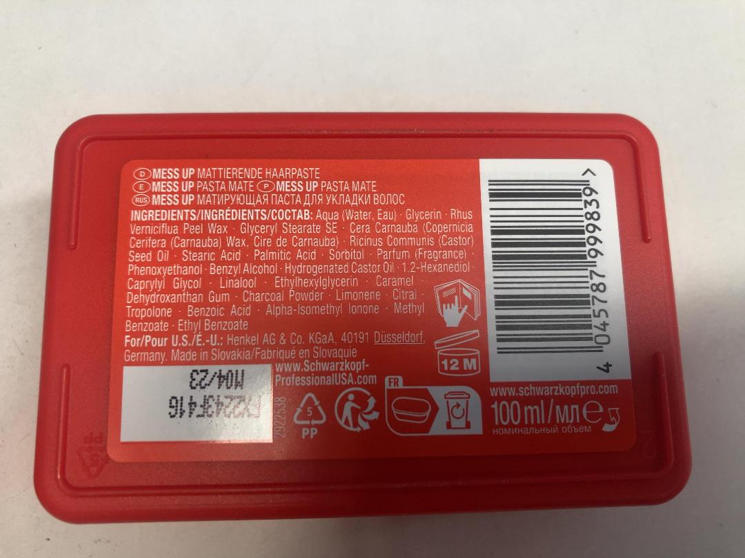 Photo '3' of Schwarzkopf OSiS+ Mess Up Matte Paste 100ml (2pce) *NEW*