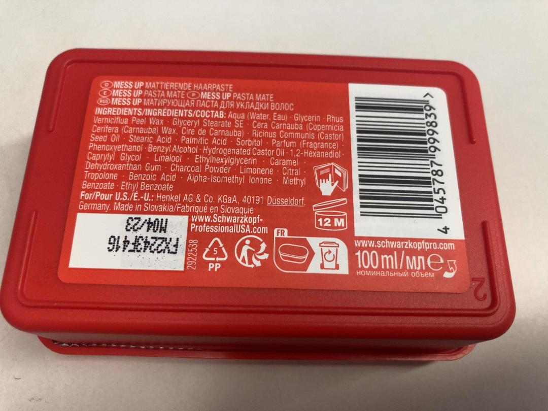 Photo '4' of Schwarzkopf OSiS+ Mess Up Matte Paste 100ml (2pce) *NEW*