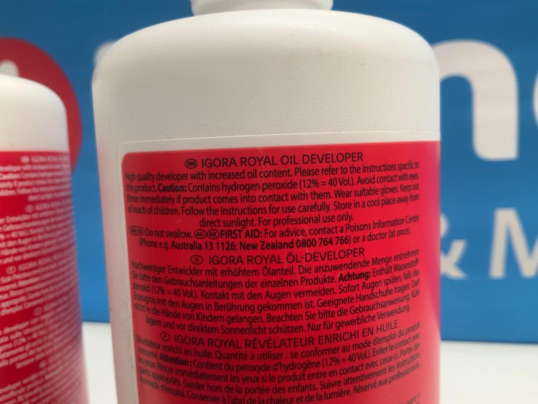 Photo '4' of Schwarzkopf Igora Royal Oil Developer 30 Vol (9%) 1L (3pce)