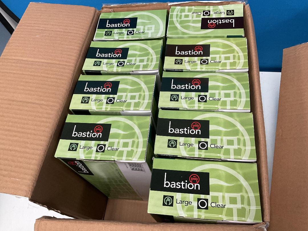 Photo '6' of 2x Boxes of Expired Bastion Vinyl Clear Powder Free Gloves - Size S and Size L