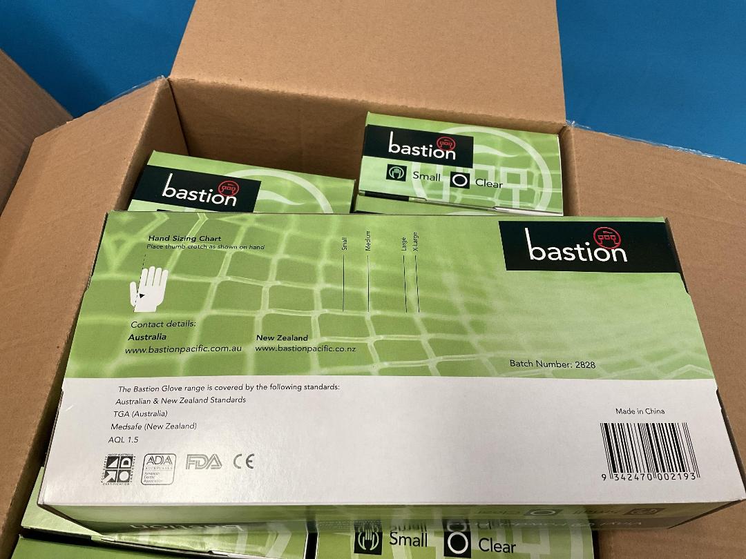 Photo '14' of 2x Boxes of Expired Bastion Vinyl Clear Powder Free Gloves - Size S and Size L