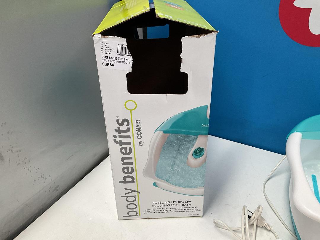 Photo '10' of Body Benefits by Conair Bubbling Hydro Spa Relaxing Foot Bath - Model CGP8A