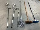 Thumbnail '15' of Horse Whip or Similar, Brooms, Crutches, 2x Black Coloured Bins Etc