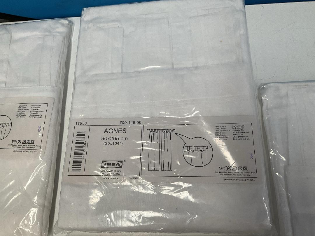 Photo '5' of 5x Agnes White Coloured Curtains