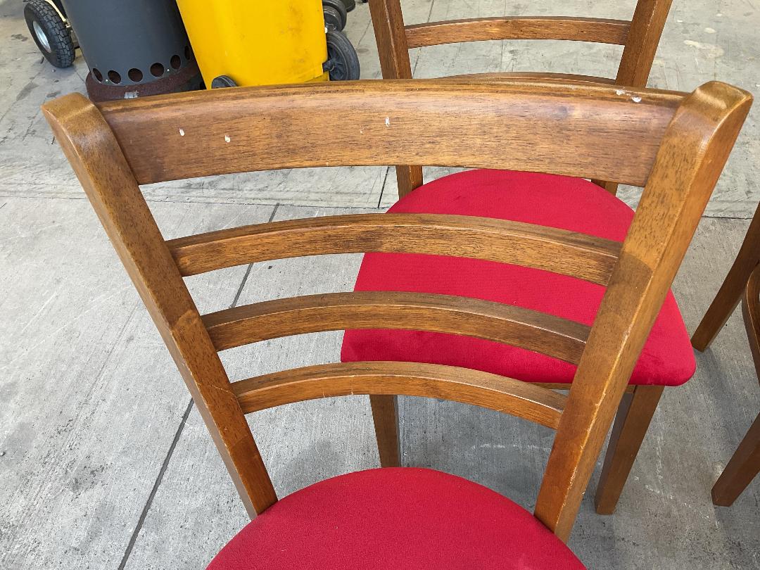 Photo '4' of 6x Wooden-Like/Red Coloured Dining Room Chairs