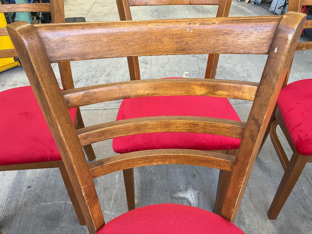 Photo '6' of 6x Wooden-Like/Red Coloured Dining Room Chairs
