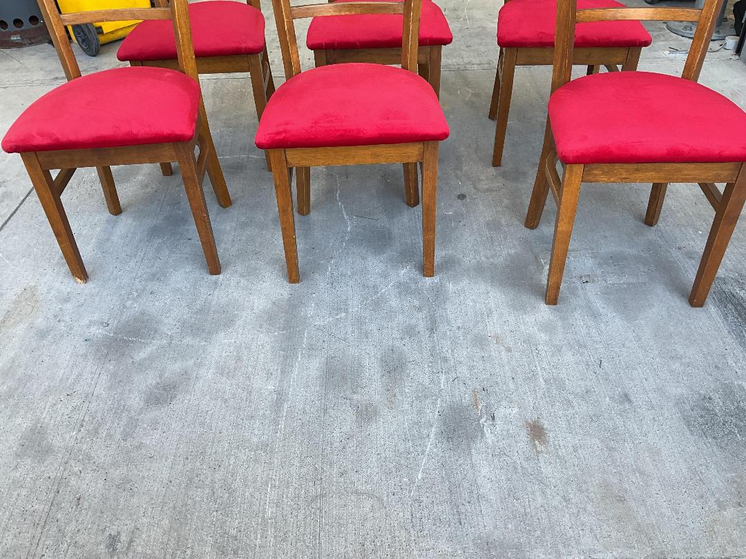 Photo '20' of 6x Wooden-Like/Red Coloured Dining Room Chairs