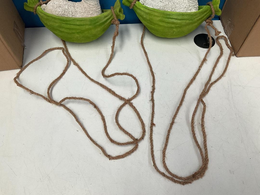 Photo '4' of 2x Lamb in a Hammock Outdoor Hanging Ornaments *NEW*