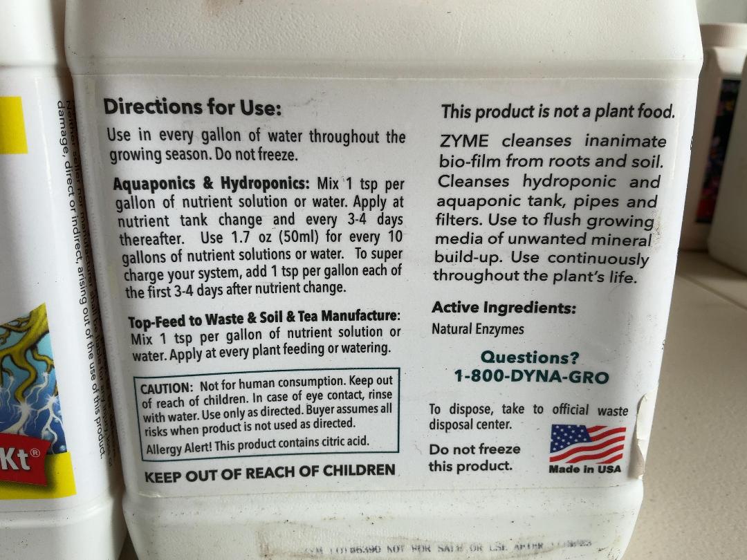 Photo '3' of 4x Dyna-Gro Zyme Cleaner (946ml)