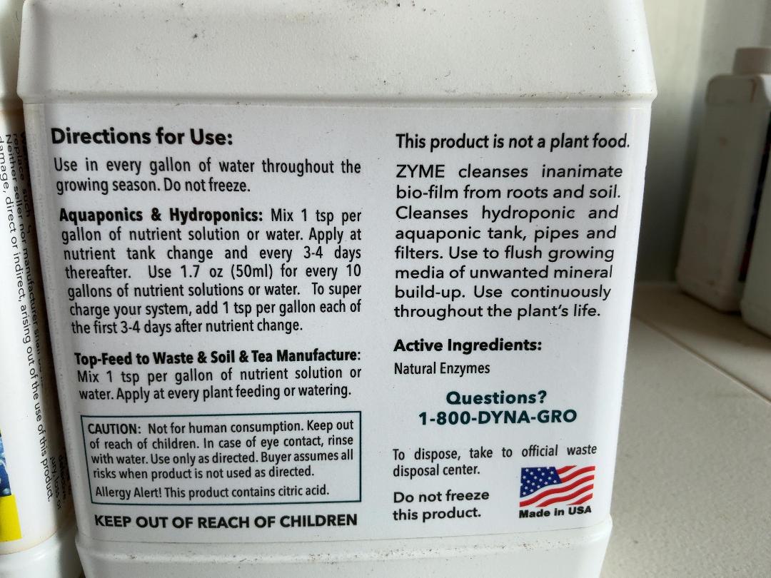 Photo '3' of 4x Dyna-Gro Zyme Cleaner (946ml)