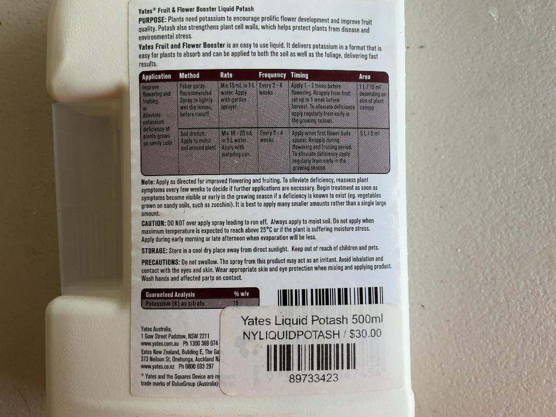 Photo '3' of 3x Yates Liquid Potash (500ml) Photo '3' of 3x Yates Liquid Potash (500ml)