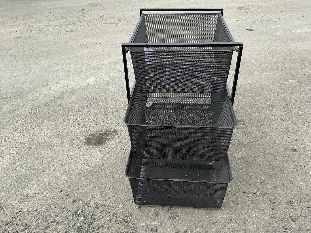 Photo '4' of 3 Shelf Metal Mesh Storage Cart Photo '4' of 3 Shelf Metal Mesh Storage Cart