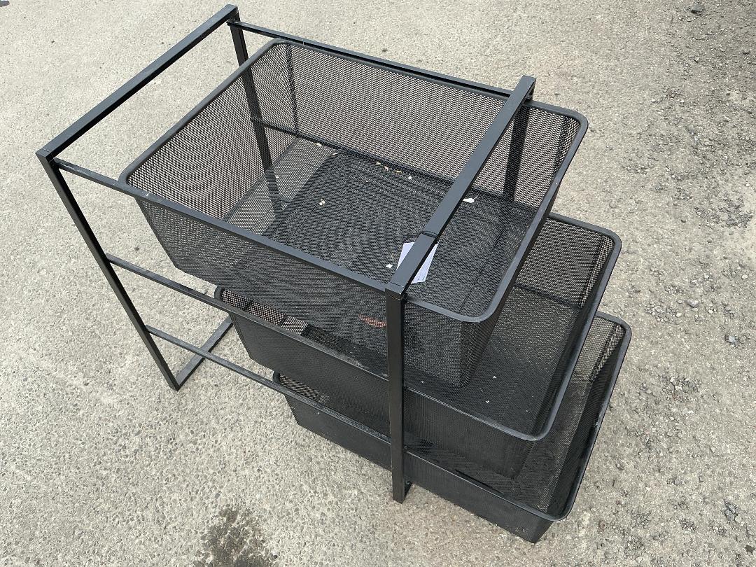 Photo '3' of 3 Shelf Metal Mesh Storage Cart Photo '3' of 3 Shelf Metal Mesh Storage Cart