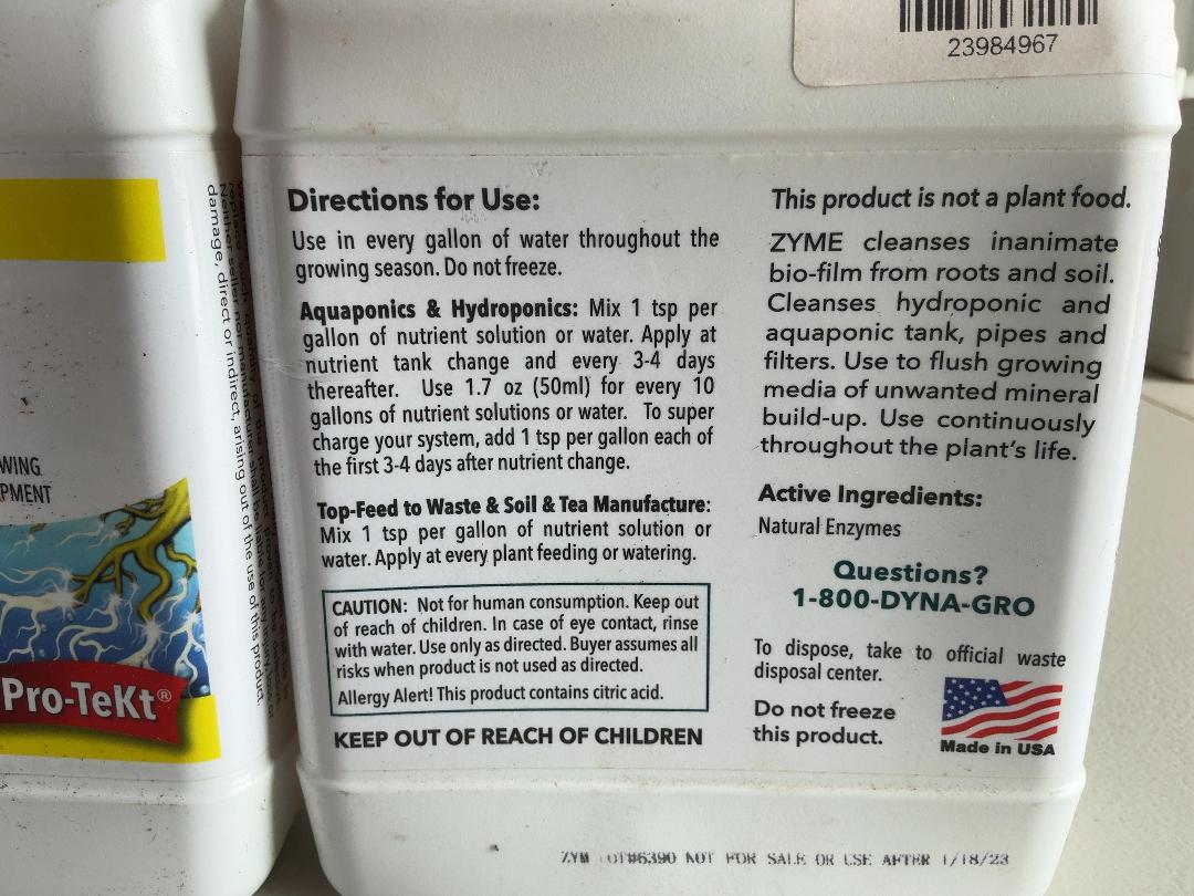 Photo '3' of 4x Dyna-Gro Zyme Cleaner (946ml)