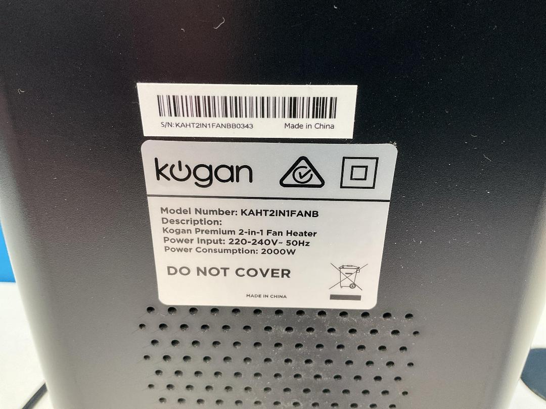 Photo '2' of Kogan Premium 2-in-1 Fan Heater - Model KAHT2IN1FANB