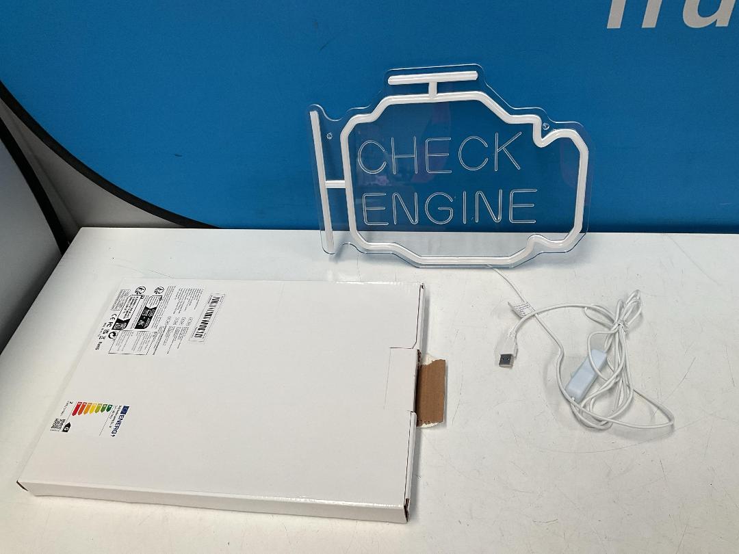 Photo '3' of “Check Engine” LED Neon Sign - *New*