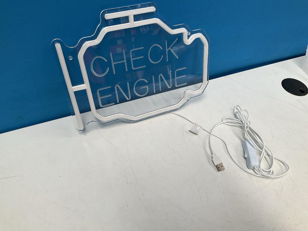 Photo '7' of “Check Engine” LED Neon Sign - *New*