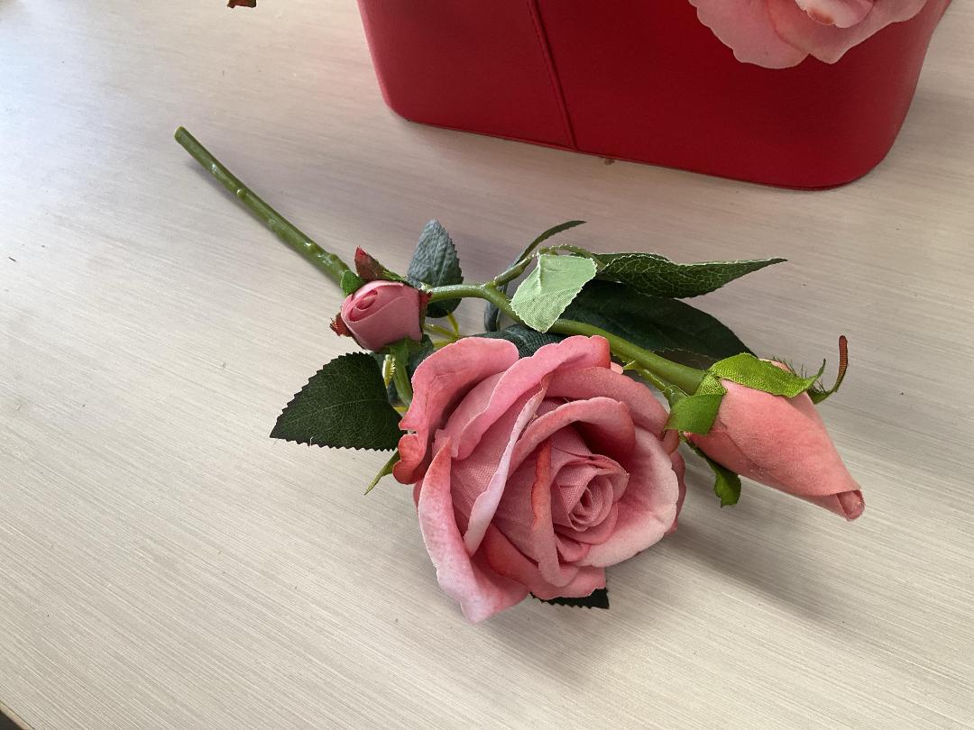 Photo '2' of High Quality Artificial Flowers - Rose & Bud (Dusty Pink) *NEW*