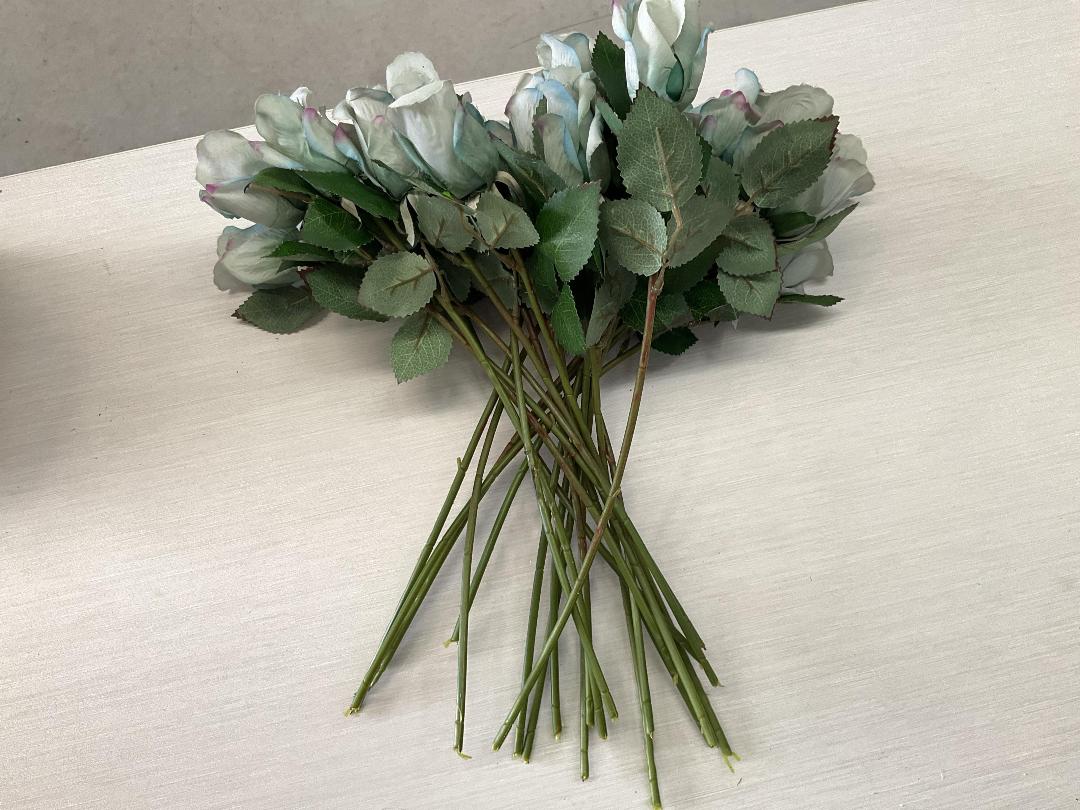 Photo '5' of High Quality Artificial Flowers - Rose Stem (Dusty Blue) *NEW*