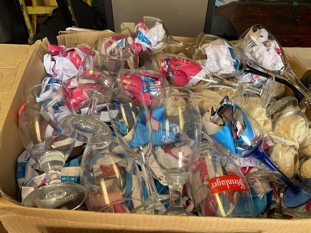 Photo '2' of Large box of Miscellaneous Wine Glasses