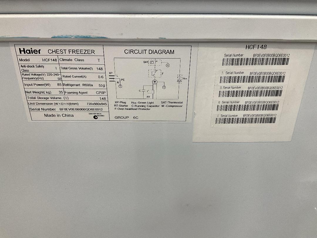 Photo '2' of Haier Freezer - Model HCF148