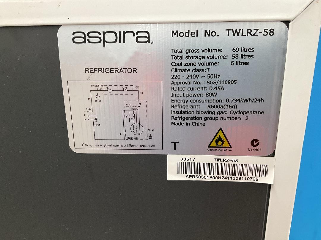 Photo '2' of Aspira Mini Fridge - Model TWLRZ-58