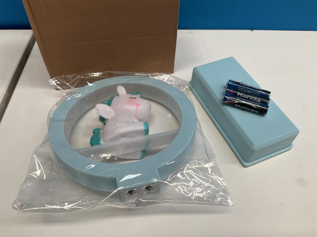 Photo '3' of LED Night Light Music Box w. Squeaking Unicorn - Blue *NEW*