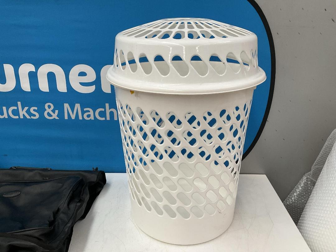 Photo '2' of White Coloured Laundry Basket and 2x Suit Bags or Similar