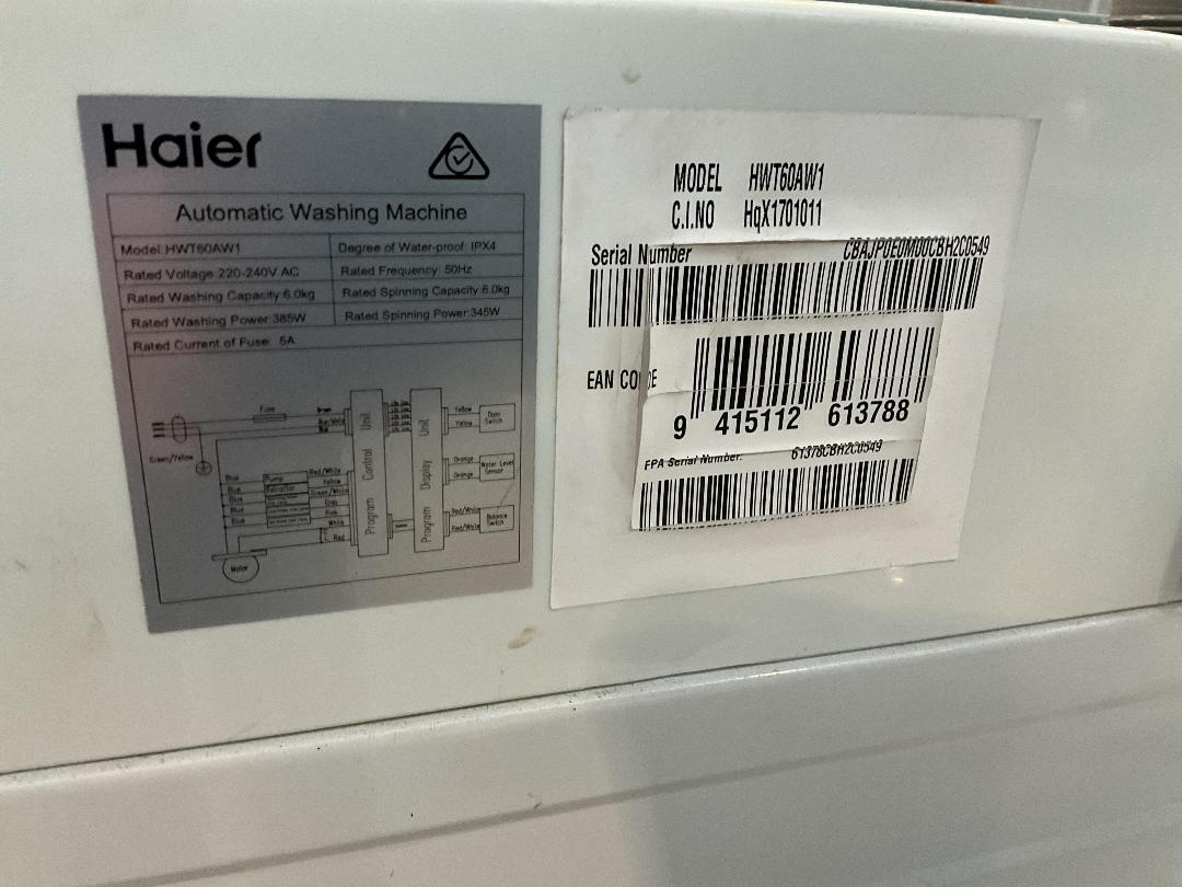 Photo '2' of Haier Washing Machine - Model HWT60AW1