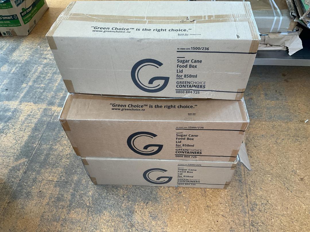 Photo '2' of Sugar Cane Food Box Lids (850ml container) Photo '2' of Sugar Cane Food Box Lids (850ml container)