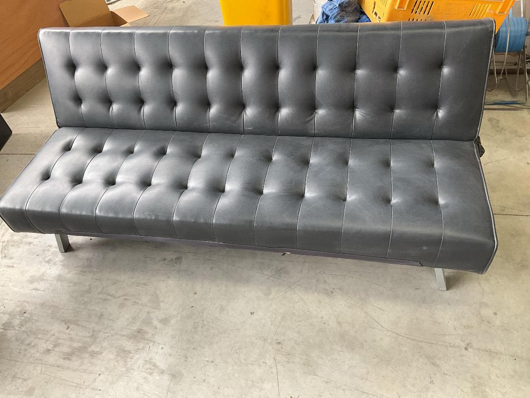 Photo '5' of PU Leather or Similar Black Coloured Futon Sofa Couch