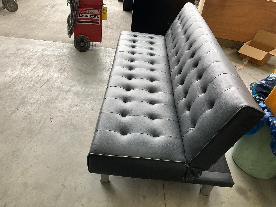 Photo '6' of PU Leather or Similar Black Coloured Futon Sofa Couch