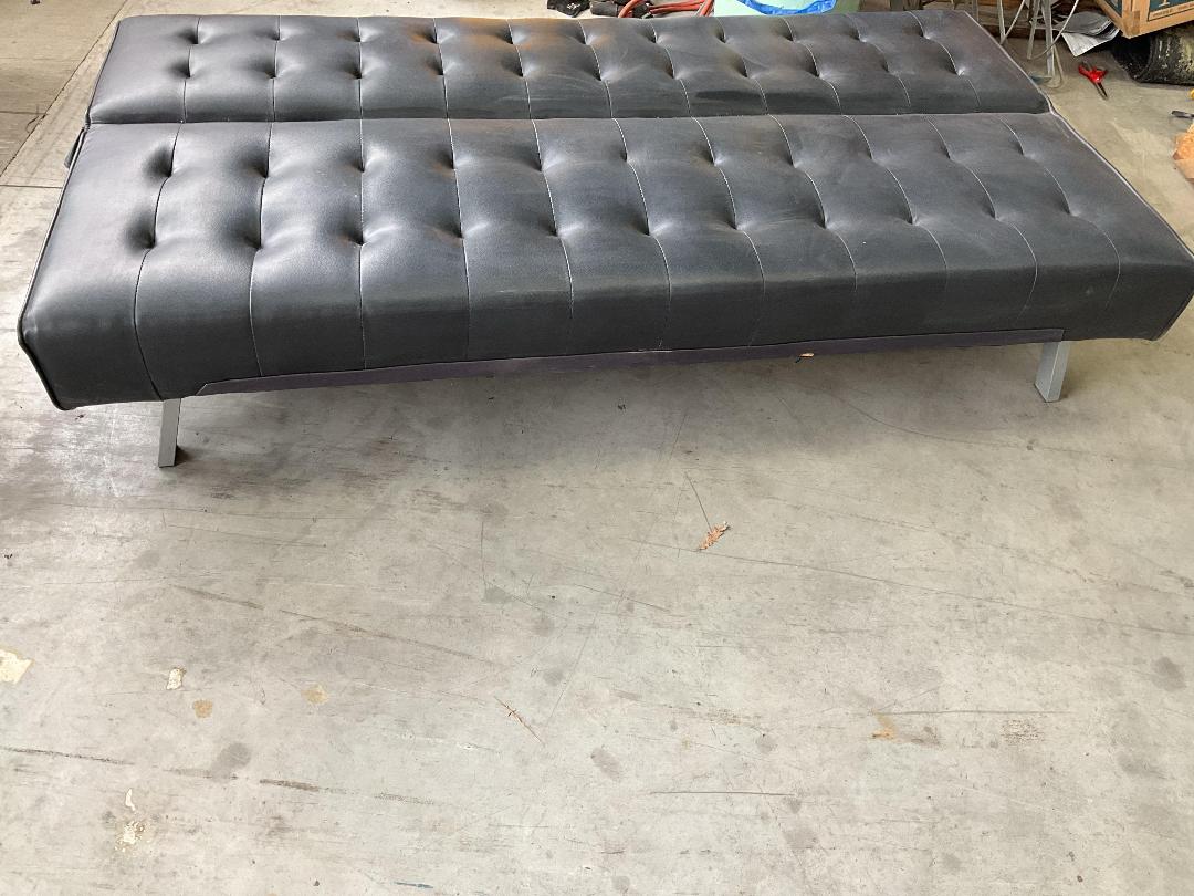 Photo '19' of PU Leather or Similar Black Coloured Futon Sofa Couch