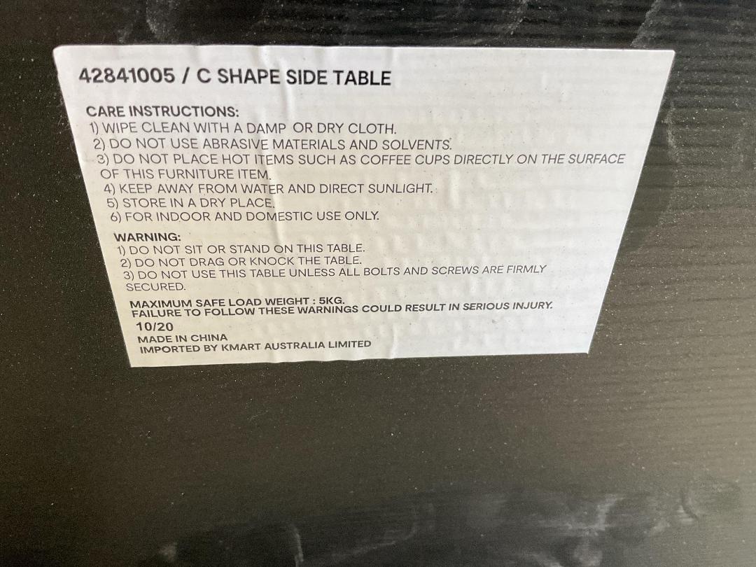 Photo '2' of 2x Metal-Like/Wooden-Like Black Coloured Side Tables