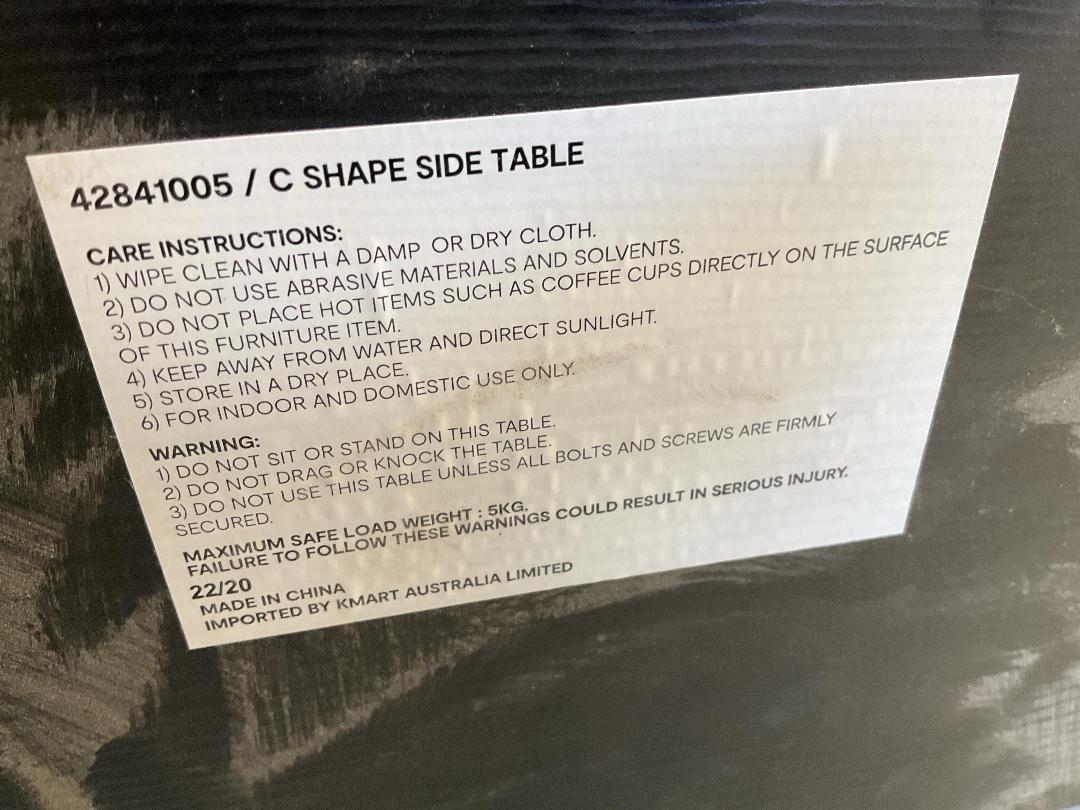 Photo '3' of 2x Metal-Like/Wooden-Like Black Coloured Side Tables