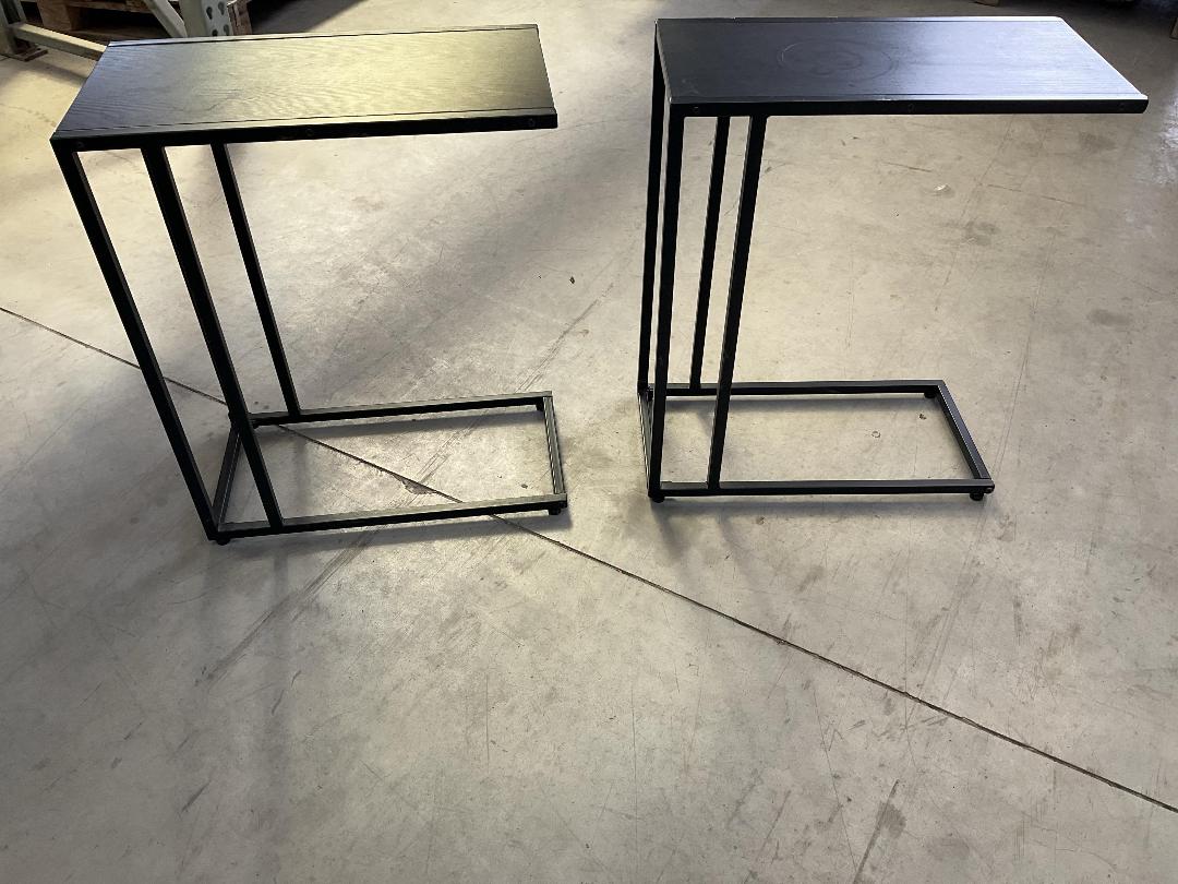 Photo '11' of 2x Metal-Like/Wooden-Like Black Coloured Side Tables