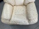 Thumbnail '2' of Leather-Like Off-White/Has Gone a Very Light Yellow Colour Arm Chair