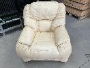 Thumbnail '1' of Leather-Like Off-White/Has Gone a Very Light Yellow Colour Arm Chair