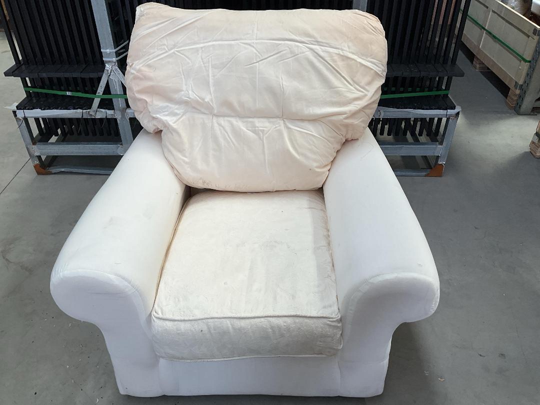 Photo '6' of White Coloured Armchair on Wheels Photo '6' of White Coloured Armchair on Wheels