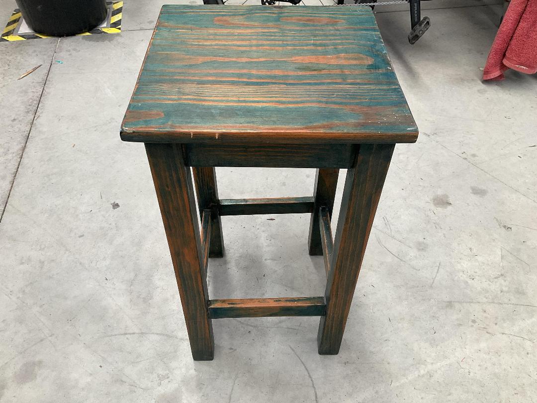 Photo '6' of Green Coloured Wooden-Like Stool
