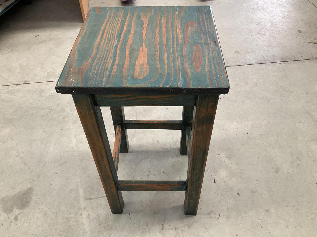 Photo '9' of Green Coloured Wooden-Like Stool