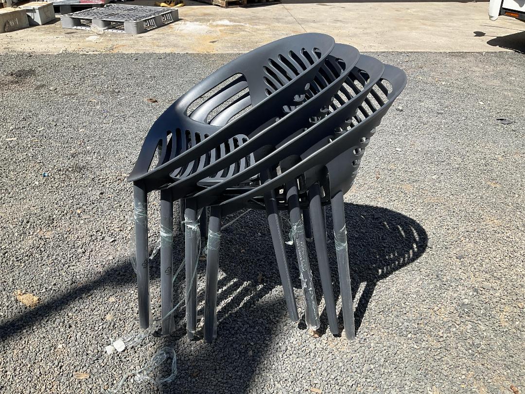 Photo '6' of Grey Outdoor Chair Set (4) Photo '6' of Grey Outdoor Chair Set (4)