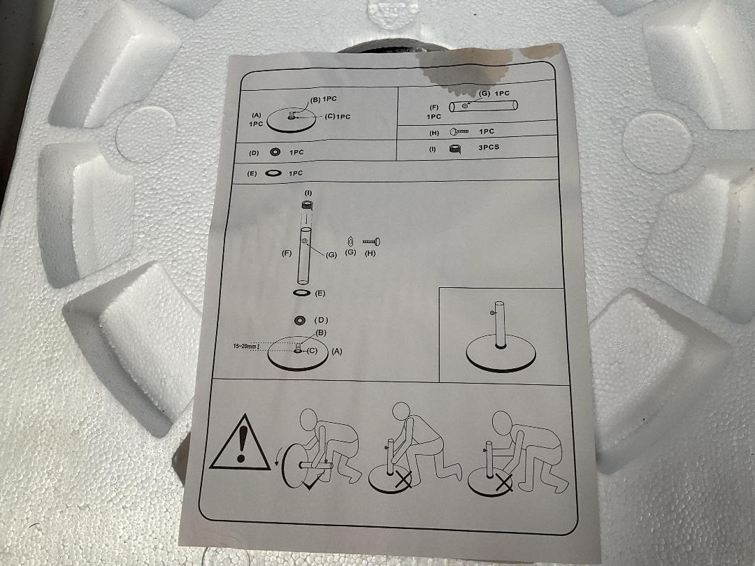 Photo '4' of Excalibur Outdoor Living Black Coloured Concrete Umbrella Base - Model EX097-010